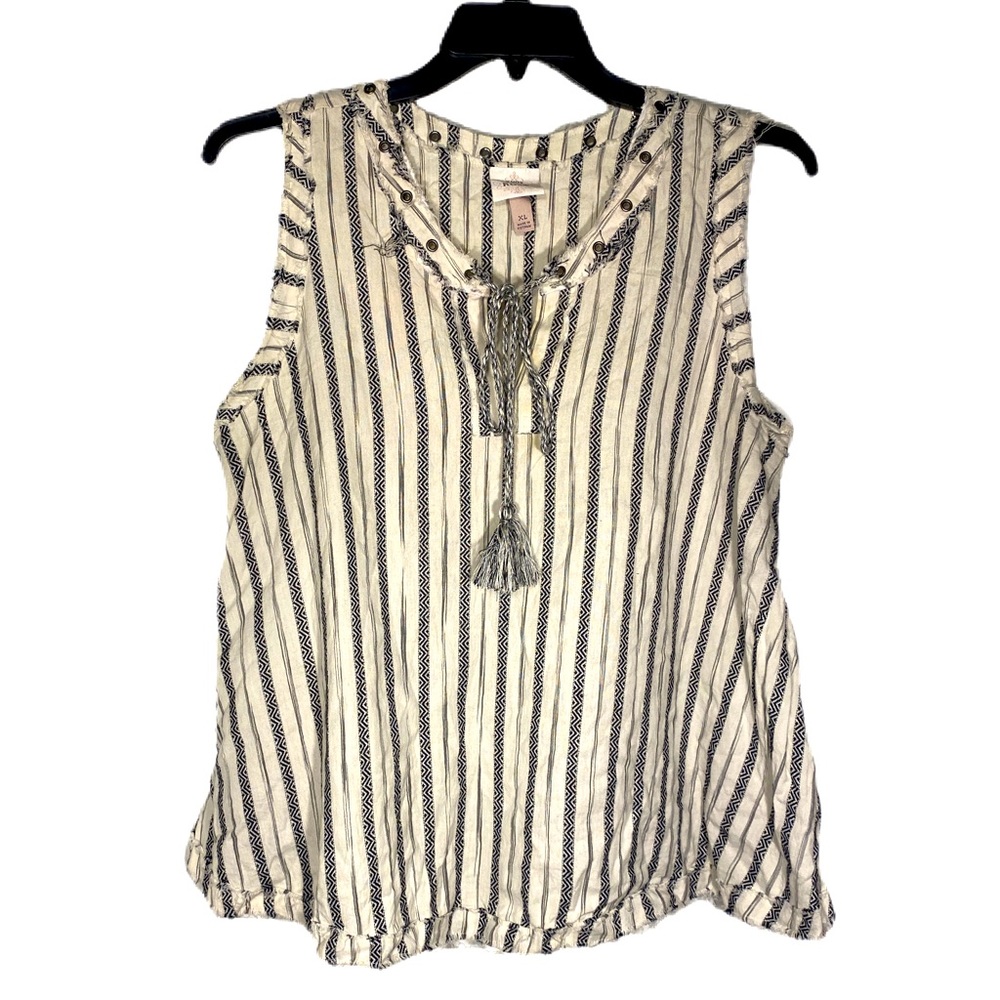 Knox Rose Cream & Black Stripped Shirt